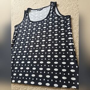 🌈 Laura Plus Size 1X Sleeveless Polka Dot Tank Top